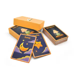 Tarjetas de juego personalizadas de cartón para niños, Impresión de tarjetas de oráculo de memoria, CMYK, flash de aprendizaje para niños, flashcards educativos