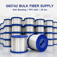 Kabel Serat Optik 0.25mm G657A2 Gulungan Serat Tanpa Pelapis FPV UAV Tali Tak Terlihat 0.22dB/km 25km 50km