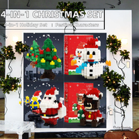 Blocs de construction de Noël 4-en-1 en ABS, kit de 40 pièces Père Noël/Renne/Ours/Bonhomme de neige, jouet pour 14 ans et plus, cadeau de Noël