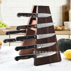Support magnétique pour couteaux en bois massif, double face, rangement vertical pour l'organisation des couteaux de cuisine, respectueux de l'environnement - Product Image 1
