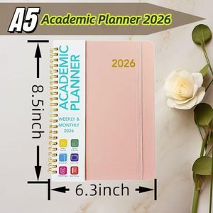 Carnet de planification A5 2026 à spirale pour étudiants, carnet en papier, impression personnalisée, agenda à feuilles mobiles, fournitures scolaires - Product Image 3