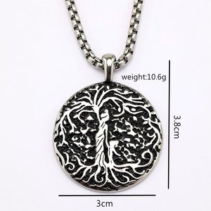 Colgante vintage de acero inoxidable con diseño de árbol de la vida para hombres y mujeres, regalo de joyería, collar de moda. - Product Image 5