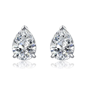 Minimalist S925 Sterling <b>Silver</b> Knot Shape <b>Stud</b> Earrings Women Girls Fashion Single Zircon Claw Setting Rhodium Plated - Product Image 1