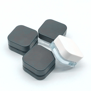Jiaxing <span class=keywords><strong>vetro</strong></span> Qube 5ml barattolo antiaderente <span class=keywords><strong>vetro</strong></span> cera 9ml tappo quadrato concentrato etichetta barattolo contenitore barattolo - Product Image 1