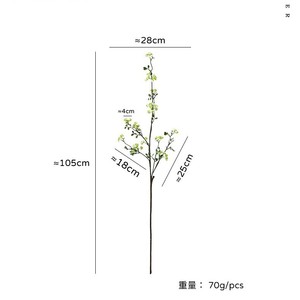 Artificial Pear Blossoms Single <b>Branch</b> Nordic Style High Simulation Wedding Home Decor Plastic Fabric White Green Pink <b>Light</b> - Product Image 5