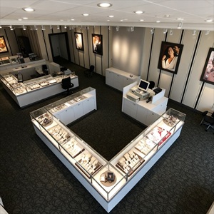 Diseño de Interior de Joyería LUX Gold, Mostrador Personalizado para Tienda de Joyas, Vitrina de Vidrio de Visión Completa para Centro Comercial - Product Image 2