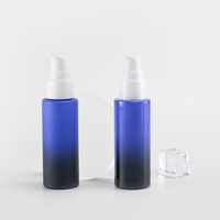 Ensembles d'emballages de cosmétiques de luxe modernes vides en verre opale dégradé de 30ml avec pompe Ensemble de soins de la peau Bouteille de lotion pour le visage
