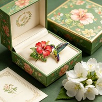 Broche Colibri Hibiscus en Alliage de Zinc Émaillé, Épingle de Revers Colorée à Motif Floral, Bijou Décoratif pour Vêtements Féminins, Cadeau Tendance