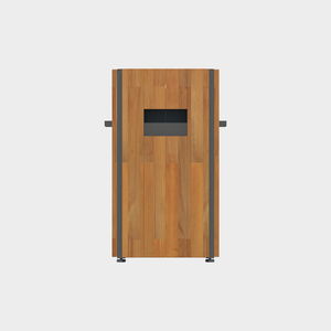 Bote de Basura Portátil de Metal y Madera BDB, Contenedor de Residuos para Exteriores, Diseño Moderno - Product Image 2
