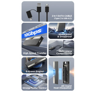 EAGET Type-C M.<span class=keywords><strong>2</strong></span> NVME SSD корпус из алюминиевого сплава USB3.1 10 Гбит/с корпус твердотельного привода совместимый M.<span class=keywords><strong>2</strong></span> NVMe M.<span class=keywords><strong>2</strong></span> SATA - Product Image 6