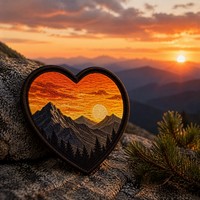 Patchs brodés personnalisés, paysage détaillé de montagne, coucher de soleil, pin, patch thermocollant pour chapeau, veste, sac à dos