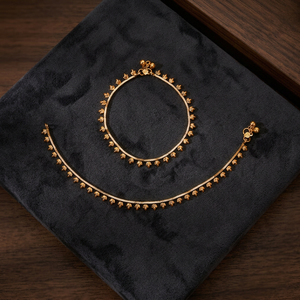 Delicada Tobillera de Latón Chapada en Oro Antiguo, Estilo Clásico Payal con Aspecto Elegante, Joyería de Moda para Regalo - Product Image 3
