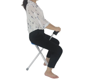 Canne de marche pliable à trois pieds avec siège stable, en aluminium léger, pour l'alpinisme, le camping et la randonnée en extérieur, personnalisable - Product Image 3