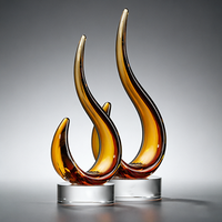 Noble fabricant cristal Art verre ornements flamme feu torche réalisation trophée Logo personnalisé cadeau d'affaires artisanat
