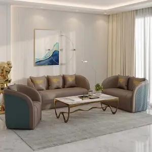 China Supplier Modern Living Room Couches Sofa Stylish Fabric Couch Sofa 3-Seater Upholstered Sofa