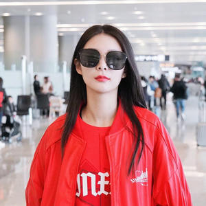 แว่นกันแดดทรงโอเวอร์ไซส์สไตล์เกาหลีสำหรับผู้หญิง ป้องกันรังสียูวี 400 กรอบพลาสติกและโลหะ เลนส์พีซี ประเภท 3 ป้องกันแสงแดด - Product Image 5