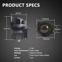 Ampoules Bi-LED intelligentes 3 pouces avec lentille de projecteur 12V H4 H7 9005, faisceau haut et bas, logo personnalisé, application intelligente, haute qualité et prix abordable