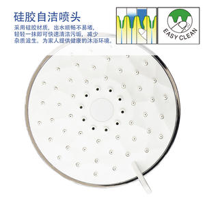 Cabezal de Ducha Superpotente con 4 Velocidades, Juego de Ducha de Lluvia y Masaje, Rociador Superior Redondo, Material ABS - Product Image 4