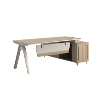 Meja Kantor Eksekutif Modern Mewah PVC/MDF Ergonomis yang Dapat Diubah dengan Penyimpanan, Furnitur Komersial