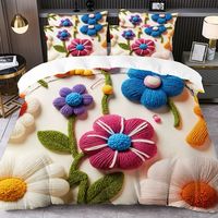 Parure de lit de luxe imprimée numériquement en 3D, ensemble draps lavables, housse de couette, taie d'oreiller, drap-housse, taille complète/queen, moins cher