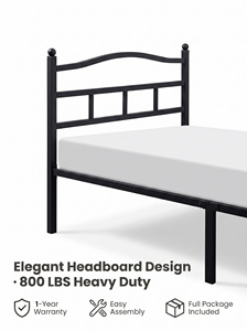 Cadre de lit en acier robuste et personnalisé <span class=keywords><strong>avec</strong></span> tête de lit pour chambre à coucher, bureau à domicile, dortoir - Product Image 6