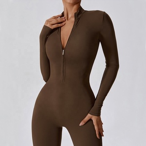 <span class=keywords><strong>Tuta</strong></span> Intera da Donna Sexy per Allenamento, <span class=keywords><strong>Leggings</strong></span> Lunghi, <span class=keywords><strong>Tuta</strong></span> da Palestra, Body Fitness, <span class=keywords><strong>Tuta</strong></span> da Yoga <span class=keywords><strong>con</strong></span> Cerniera - Product Image 1