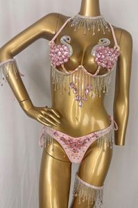 Nuovo Costume Sexy da Carnevale Samba <span class=keywords><strong>con</strong></span> <span class=keywords><strong>Reggiseno</strong></span> e Slip Fatti a Mano <span class=keywords><strong>con</strong></span> Pietre, Cigno Rosa <span class=keywords><strong>con</strong></span> Cintura per Feste EDC - Product Image 5