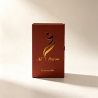 Boîte cadeau rigide personnalisée en gros avec logo estampé or pour flacon d'huile de parfum Oud Arabe, emballage pour huile essentielle Attar