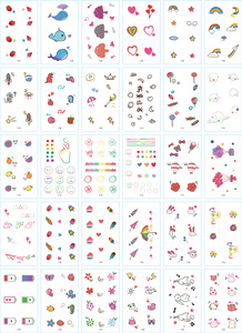 30 feuilles de tatouages temporaires, fleurs <span class=keywords><strong>3D</strong></span>, papillons et styles mélangés multicolores, autocollants de <span class=keywords><strong>tatouage</strong></span> temporaire pour le corps - Product Image 4
