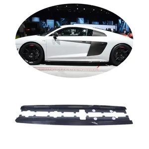 Kit carrozzeria ad alte prestazioni 2020 2017 per Audi R8 con labbro anteriore in fibra di carbonio a secco e minigonne laterali dello spoiler posteriore