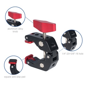 Abrazadera Super Crab con Puntos <span class=keywords><strong>de</strong></span> Montaje <span class=keywords><strong>de</strong></span> 1/4-20, Brazo Articulado Compatible para Cámaras DSLR, Estudio Fotográfico, Videocámara, Soporte <span class=keywords><strong>de</strong></span> Iluminación - Product Image 4