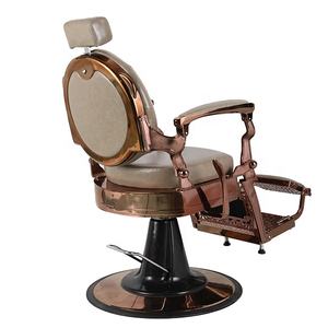 Chaise de barbier vintage de luxe rose et or à vendre ; Chaises de beauté robustes avec grande pompe ; Équipement de beauté capillaire de salon en gros - Product Image 6