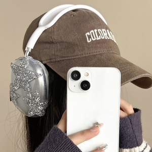 Funda Brillante para <span class=keywords><strong>AirPods</strong></span> <span class=keywords><strong>Max</strong></span> con Pedrería, Estrellas, Transparente, Brillante, Linda, Suave, Protectora para Mujeres - Product Image 2