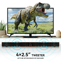 Barre de son TV 120W avec caisson de basses 2.1, système de son surround sans fil pour cinéma maison avec communication USB, Aux/Optique/Coaxial/RCA