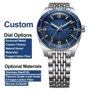 Relojes Personalizados de Acero Inoxidable 904l con Movimiento Totalmente Automático, Esfera Azul Luminosa, Reloj de Buceo Resistente al Agua, Calidad Superior de Fábrica - Product Image 1