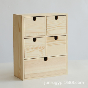 Wooden Desktop <b>Storage</b> <b>Box</b> <b>Drawer</b> Style Multi Compartment Jewelry Organizer Essential Oil <b>Box</b> Natural Wood Color Rectangle - Product Image 3