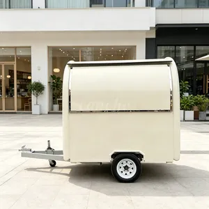 Mini-remorque de camping commerciale ronde, chariot de vente de snacks pour parcs extérieurs, camion de restauration mobile pour entreprises - Product Image 1