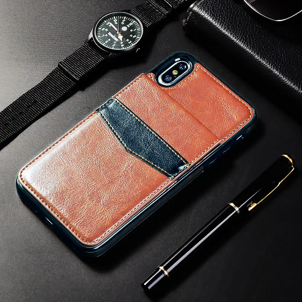 Vertical Flip Card Holder Leather Wallet Pouch Phone Case Retro Cover For Iphone 11 12 13 14 pro max mini
