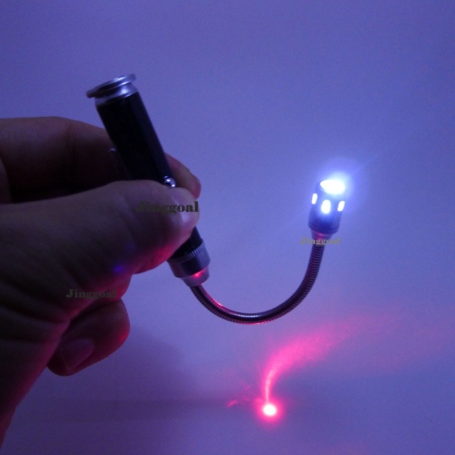 With Magnet Flexible Tube Magnetic LED Flashlight Red Laser Pointer