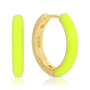 Semplici <span class=keywords><strong>orecchini</strong></span> a cerchio smaltati di colore morbido Anti sbiadimento <span class=keywords><strong>orecchini</strong></span> in argento placcato oro 925 per il regalo di compleanno delle giovani ragazze - Product Image 2