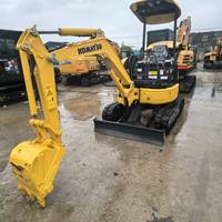 Mini-excavatrice sur chenilles en caoutchouc Komatsu PC20MR de 2 tonnes d'occasion, d'origine japonaise, mini-excavatrice d'occasion pour ferme et jardin