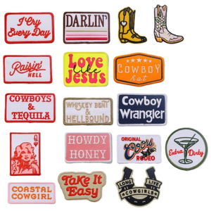 En gros, patchs thermocollants personnalisés brodés style western cowboy et cowgirl, motifs mignons, broderie pour chapeaux, tissu, casquettes de camionneur et vêtements - Product Image 2