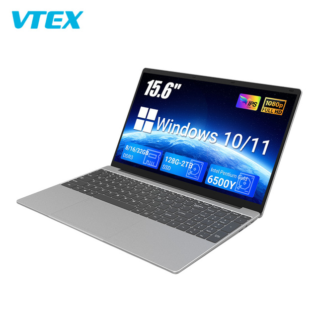 15.6 Inch Laptop Computer Pentium Gold 6500Y CPU FHD Screen Fingerprint Reader Backlit Keyboard Removable Cover Business Laptop