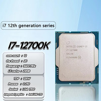 Pour Intel Core i7-12700K i7 12700K 3.6 GHz douze cœurs vingt threads processeur CPU 10NM L3 = 25M 125W LGA 1700 i7 12700K pas de ventilateur