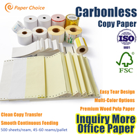 Papier autocopiant NCR Premium multicouche 241x279mm 240x280mm 241x140mm avec perforation précise, alimentation continue sans bourrage