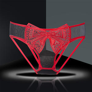 9999 Ropa Interior Femenina, Bragas Transpirables con Bordado de Malla, <span class=keywords><strong>Tanga</strong></span> Transparente de Cintura Baja para Mujer, <span class=keywords><strong>Tanga</strong></span> con Nudo Chino de Mariposa - Product Image 6