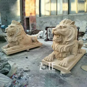 La vita di fabbrica formato animale scultura in fibra di vetro resina statua del leone per il parco decorazione