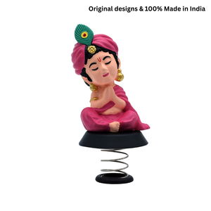 Ídolo de Krishna Pintado a Mano con Tono de Piel Natural, Figura Decorativa Devocional de Plástico para Decoración - Product Image 6