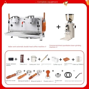 Machine à expresso électrique commerciale à double tête avec pompe semi-automatique programmable pour la mousse de lait, idéale pour les hôtels et usage privé - Product Image 1