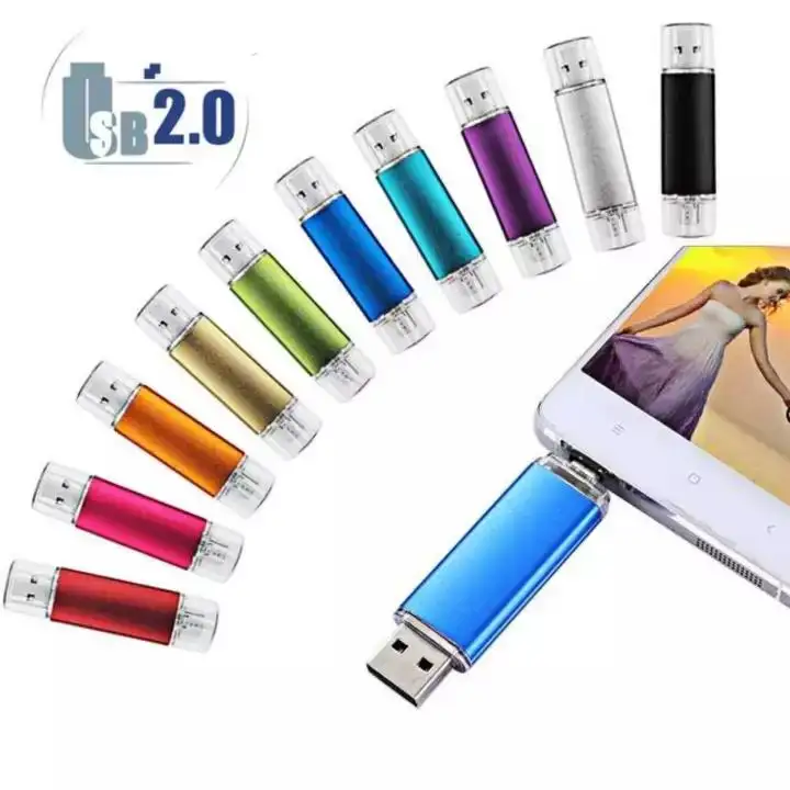 customized 2 in 1 OTG Chiavetta USB 2.0 flash pen drive memory sticks for android smart cell mobile phone computer laptop Tablet